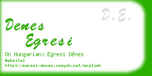 denes egresi business card